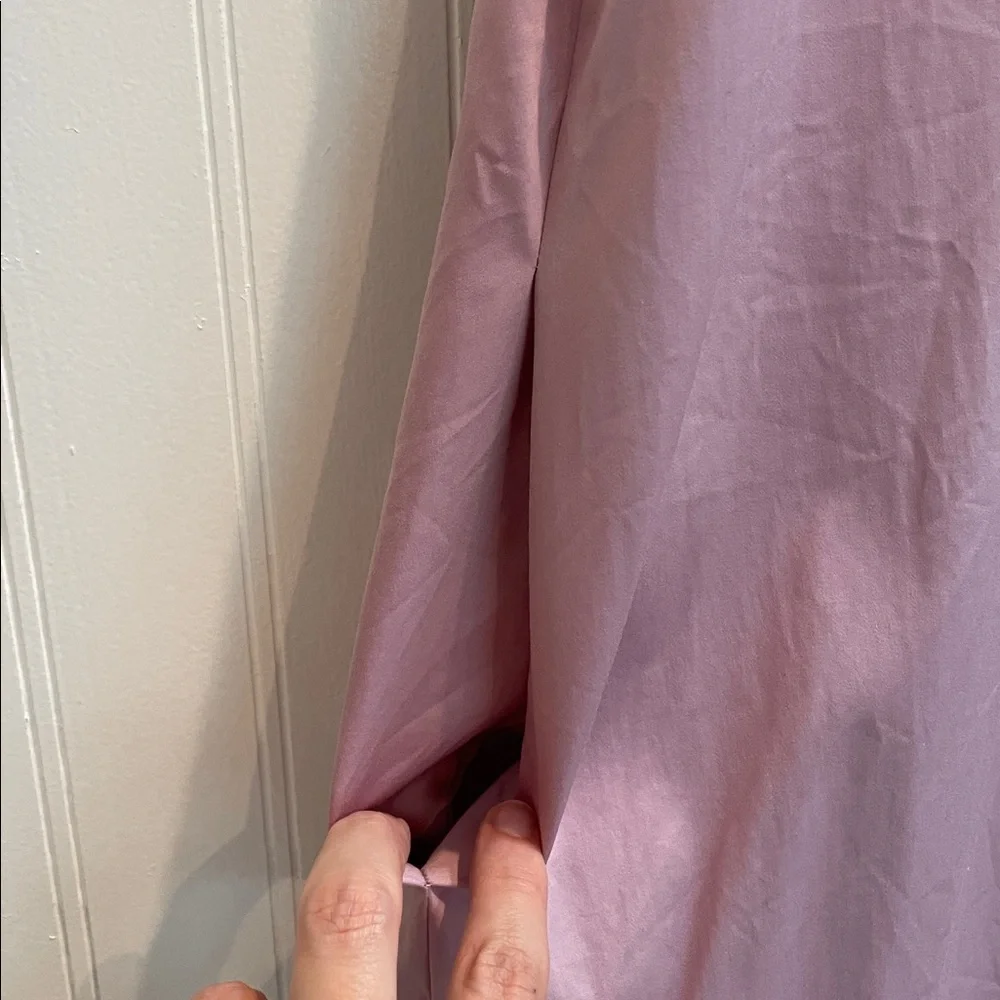 THEORY Easy Sleeveless Sheath Dress in Pink Lilac Cotton Chintz Size XL